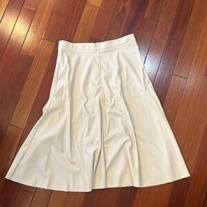 Women's Cream A-Line Midi Skirt